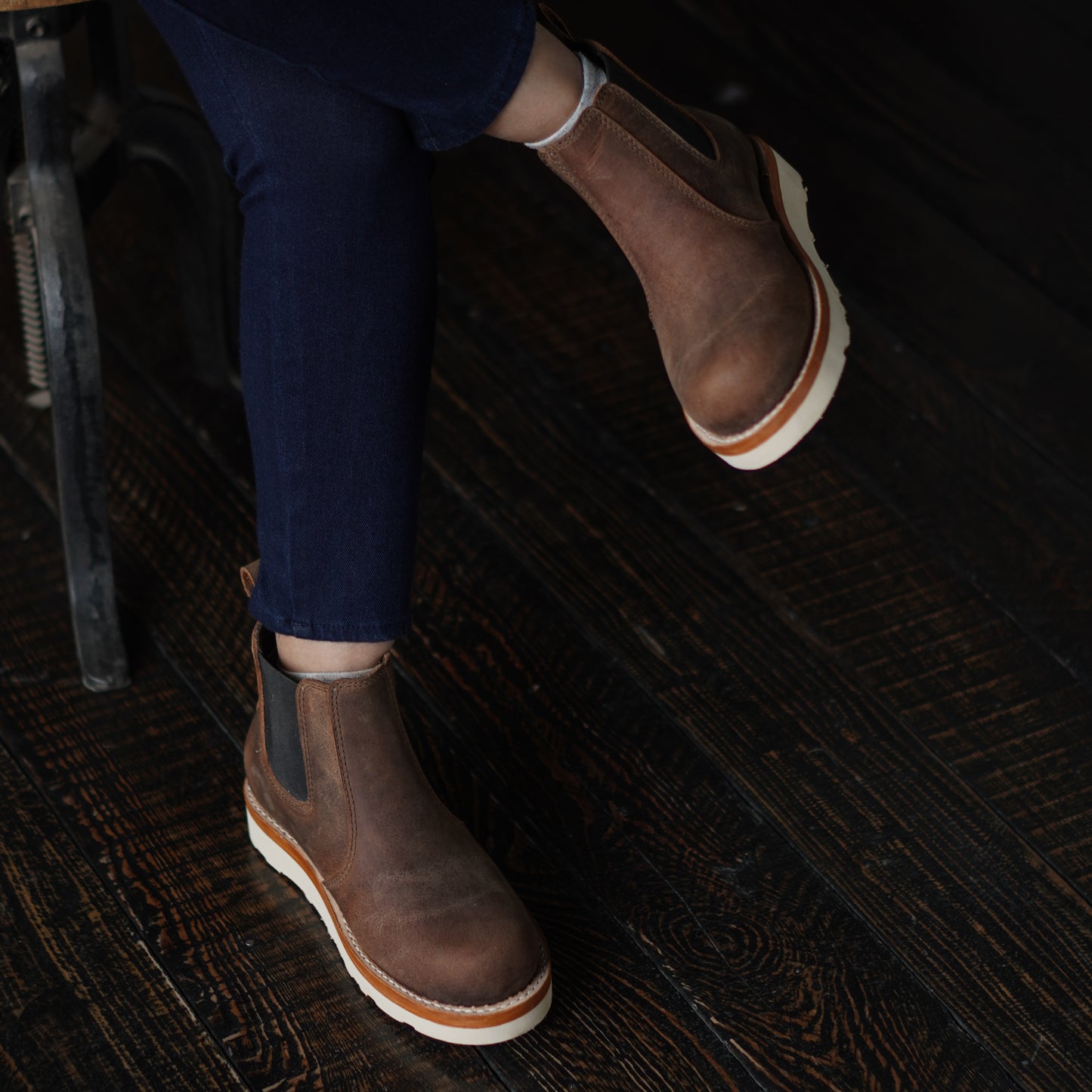 Chelsea Boots For Women (Vintage Brown) Goodyear Welted