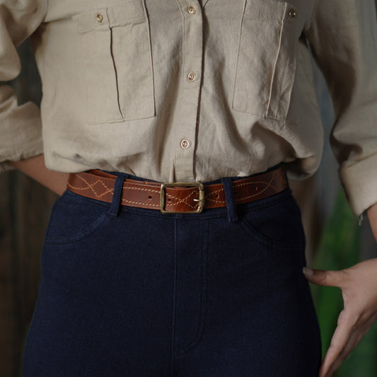 Westin Belt for Women (Saddle Tan)