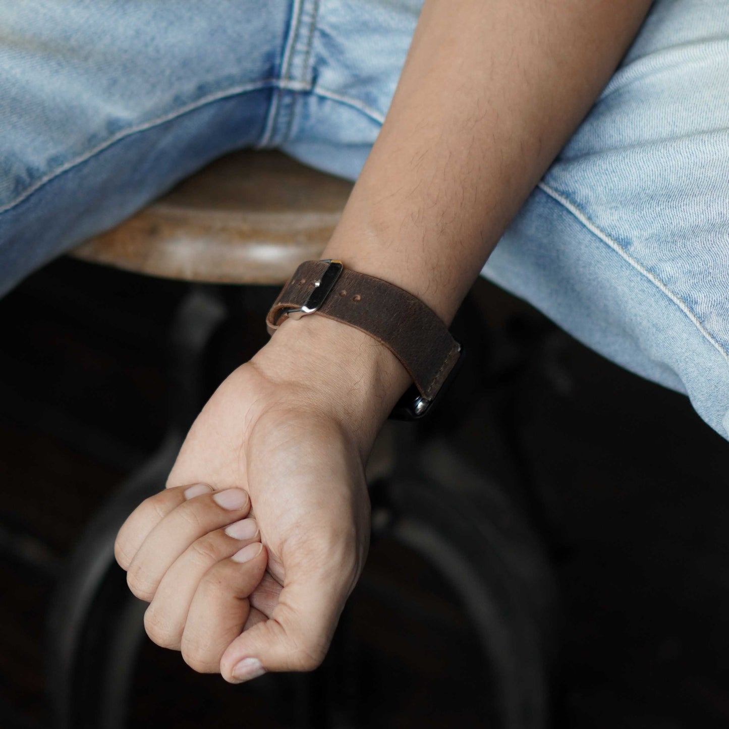 Minimal Apple Watch Leather Strap (Vintage Brown)