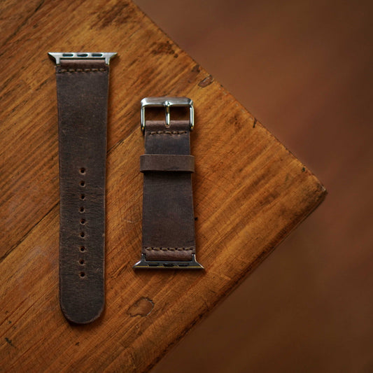 Minimal Apple Watch Leather Strap (Vintage Brown)