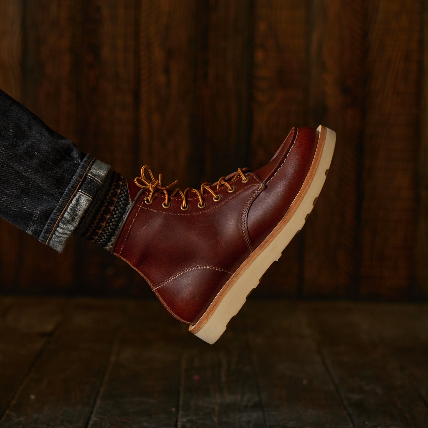 Moc-Toe Leather boots 6" (Saddle Tan) Goodyear Welted