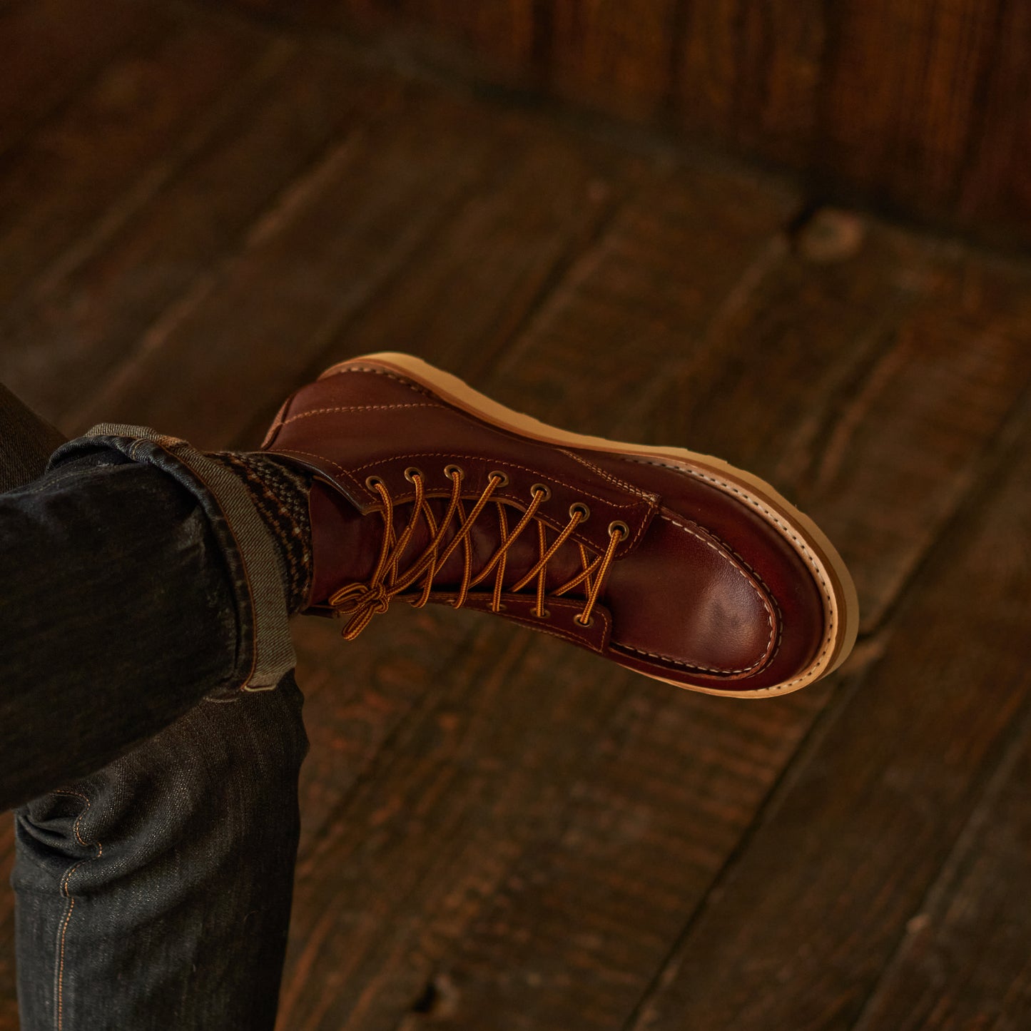 Moc-Toe Leather boots 6" (Saddle Tan) Goodyear Welted