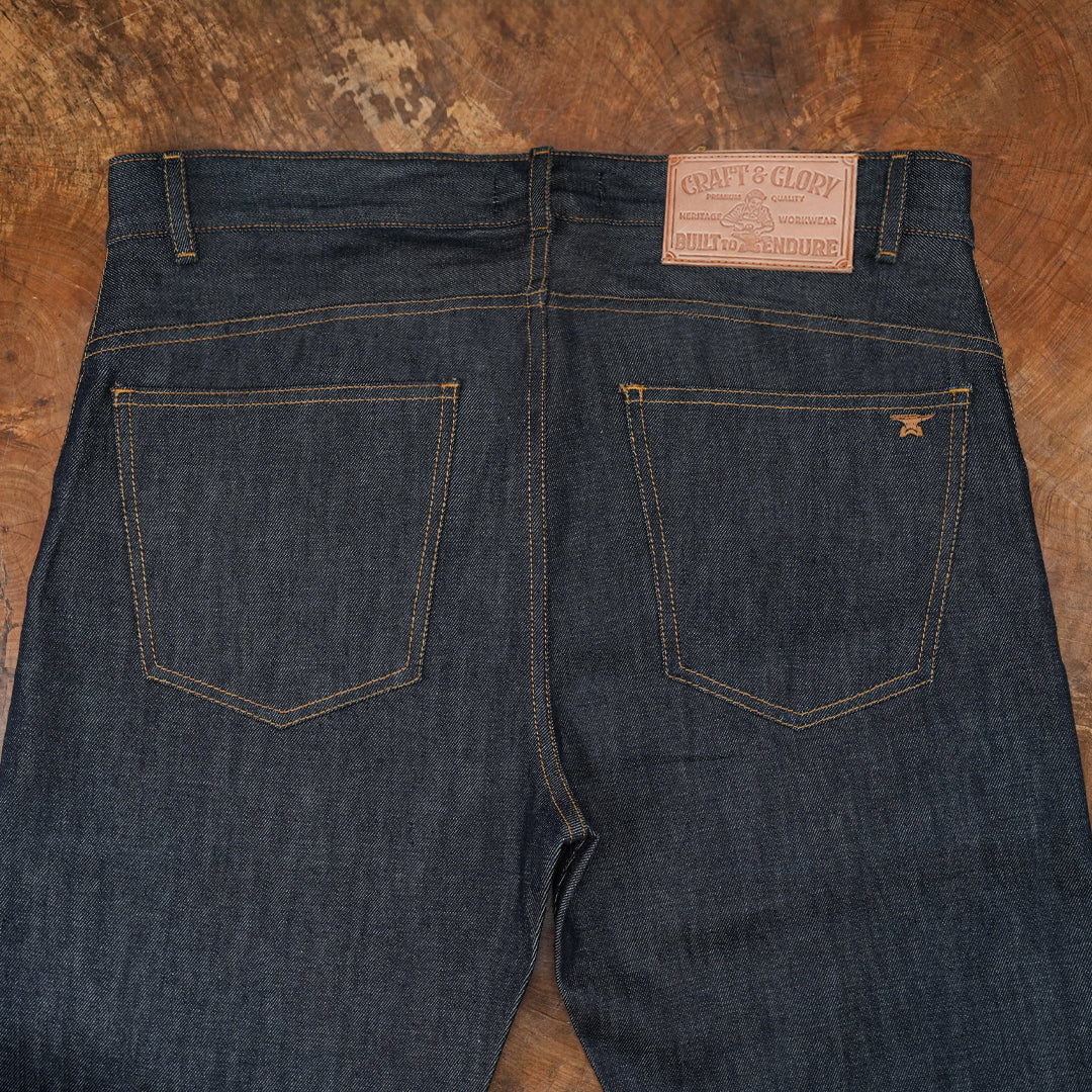 Five Pocket Blue Blood 13 Oz Selvedge Denim For Men (True Straight)