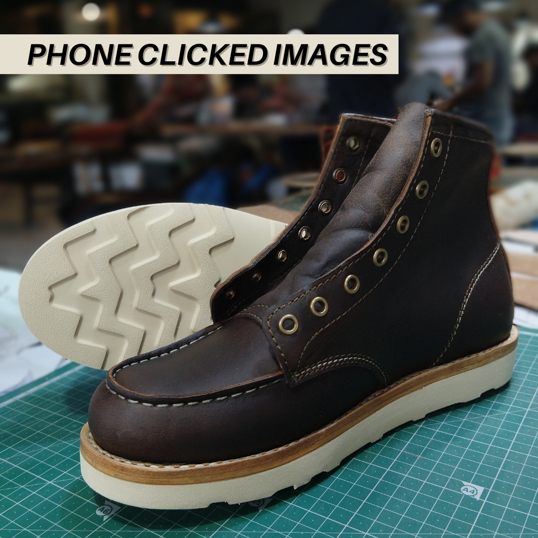 Moc-Toe Leather Boots 6" (Vintage Brown) Goodyear Welted