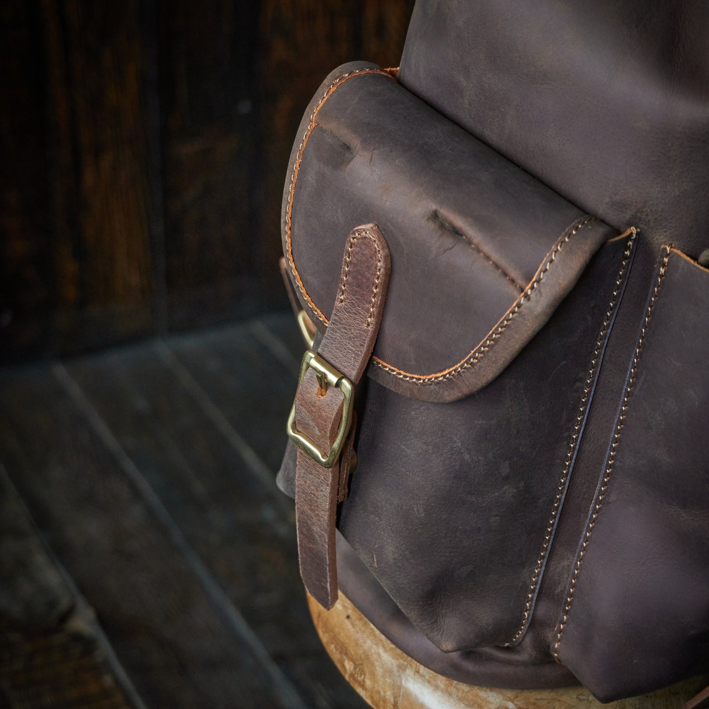 Vintage Bergan Leather Backpack (Vintage Brown)