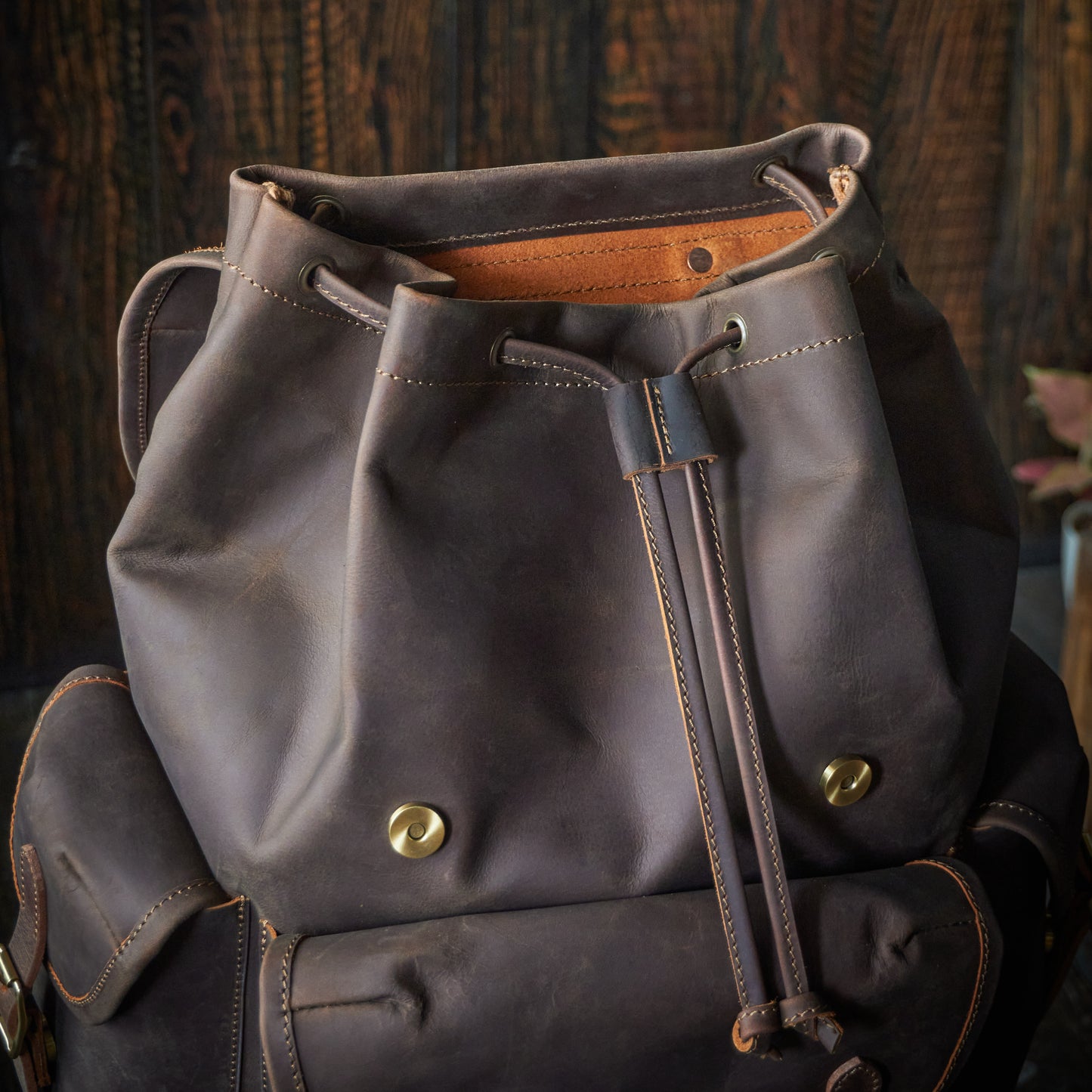 Vintage Bergan Leather Backpack (Vintage Brown)