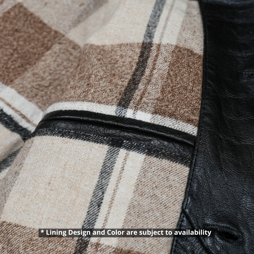 Trucker Type 2 Leather Jacket (Raven Black)