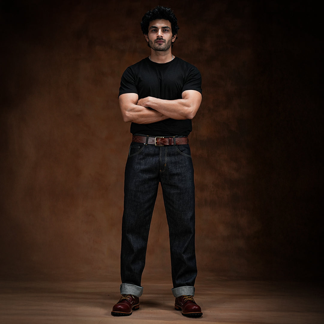 Five Pocket Blue Blood 13 Oz Selvedge Denim For Men (True Straight)