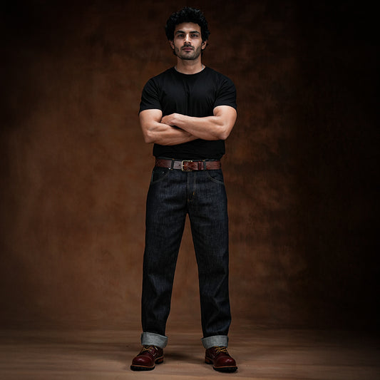 Five Pocket Blue Blood 13 Oz Selvedge Denim For Men (True Straight)