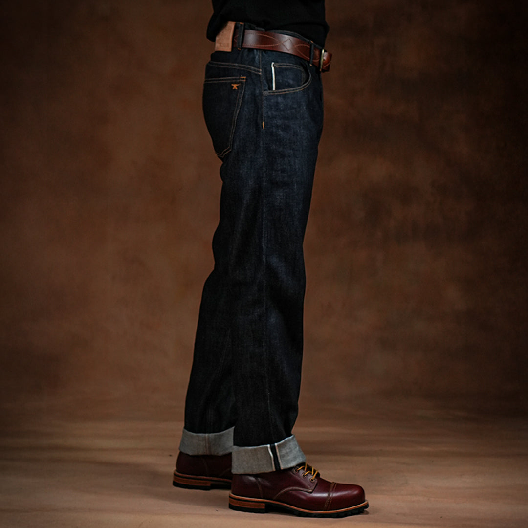 Five Pocket Blue Blood 13 Oz Selvedge Denim For Men (True Straight)