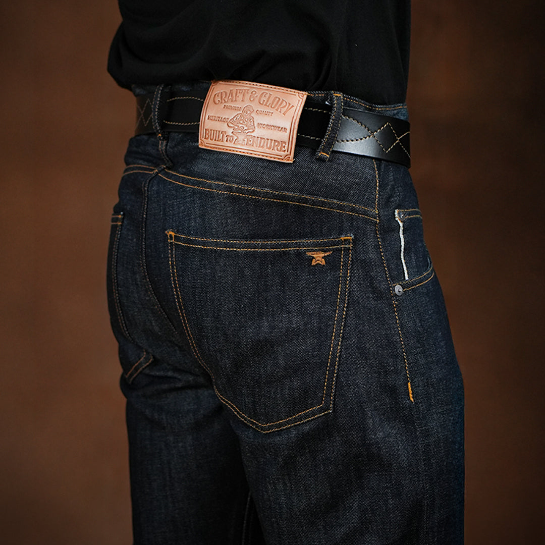 Five Pocket Blue Blood 13 Oz Selvedge Denim For Men (Slim Straight)