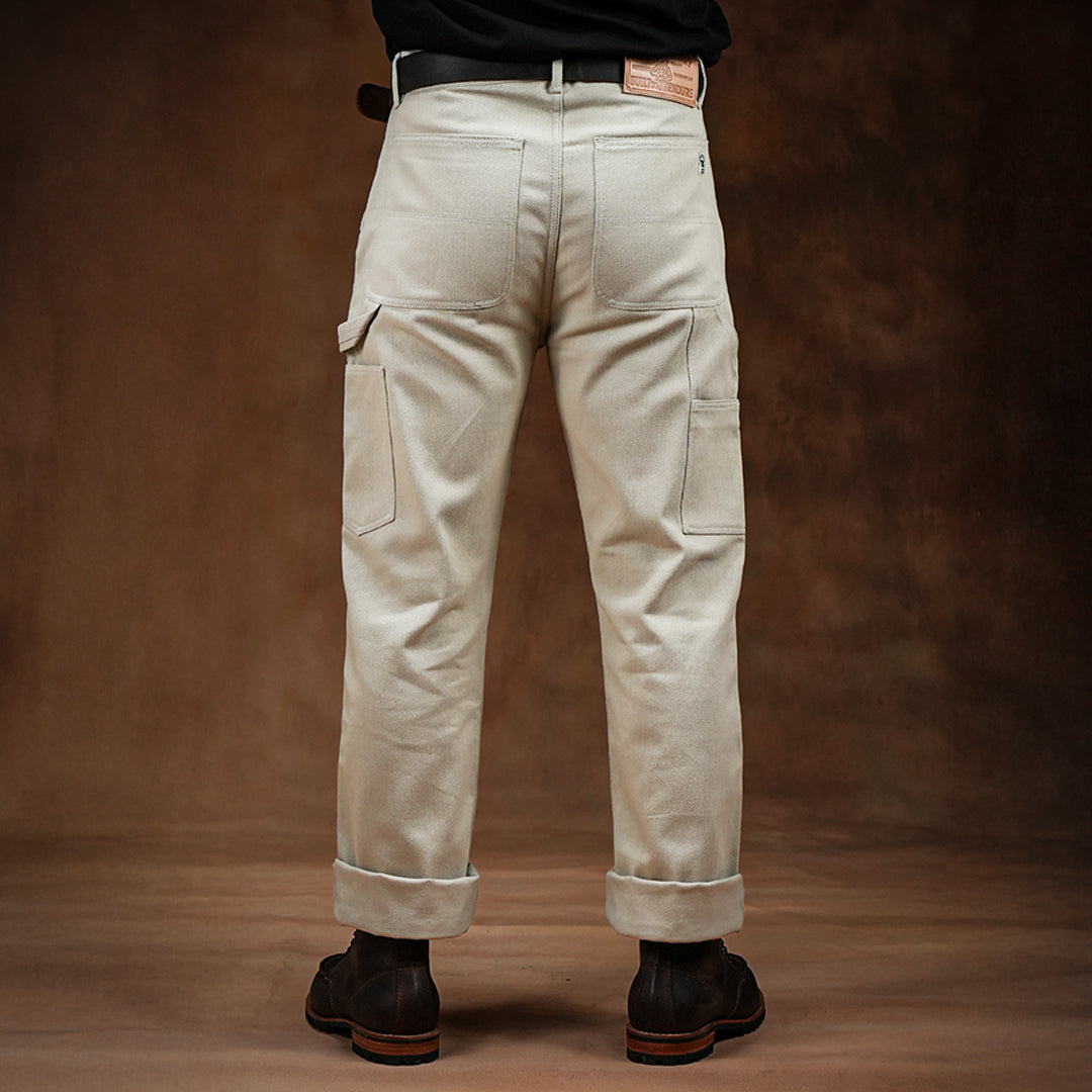 Double Knee Carpenter Arctic Wolf 12 Oz Cotton Twill Pants For Men (True Straight)