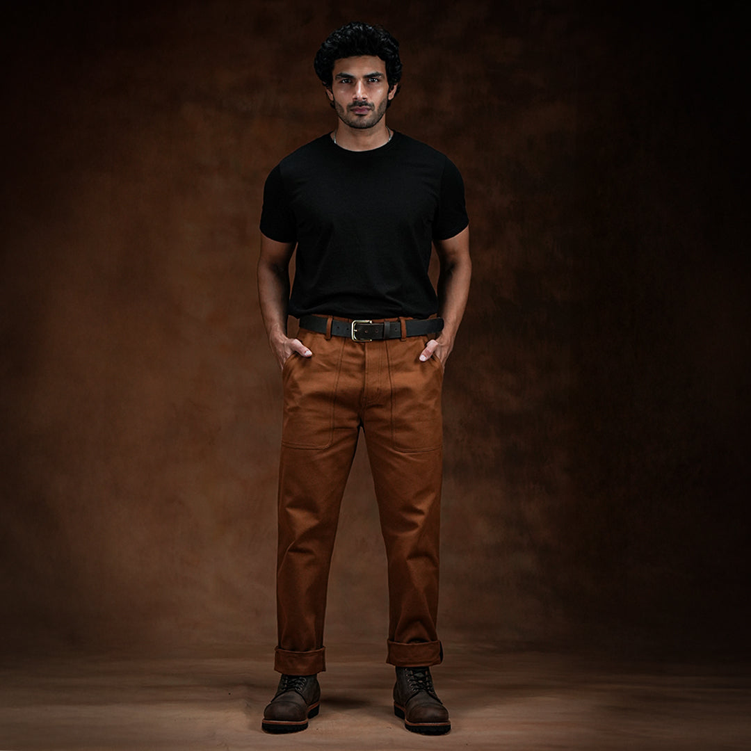 Fatigue Pants Fox Brown 12 Oz Duck Canvas For Men (True Straight)