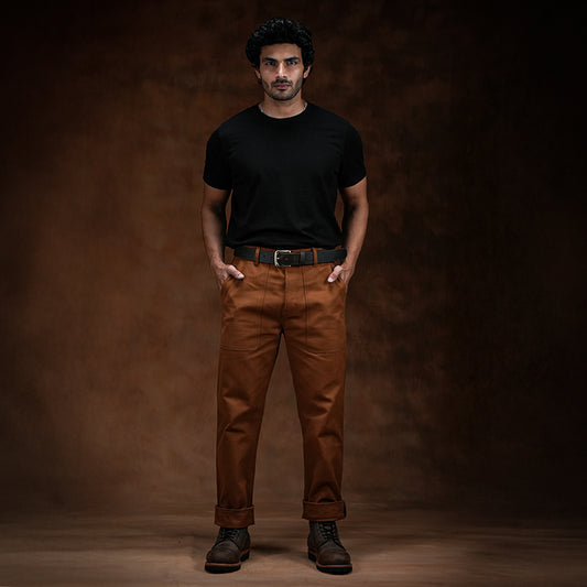 Fatigue Pants Fox Brown 12 Oz Duck Canvas For Men (True Straight)