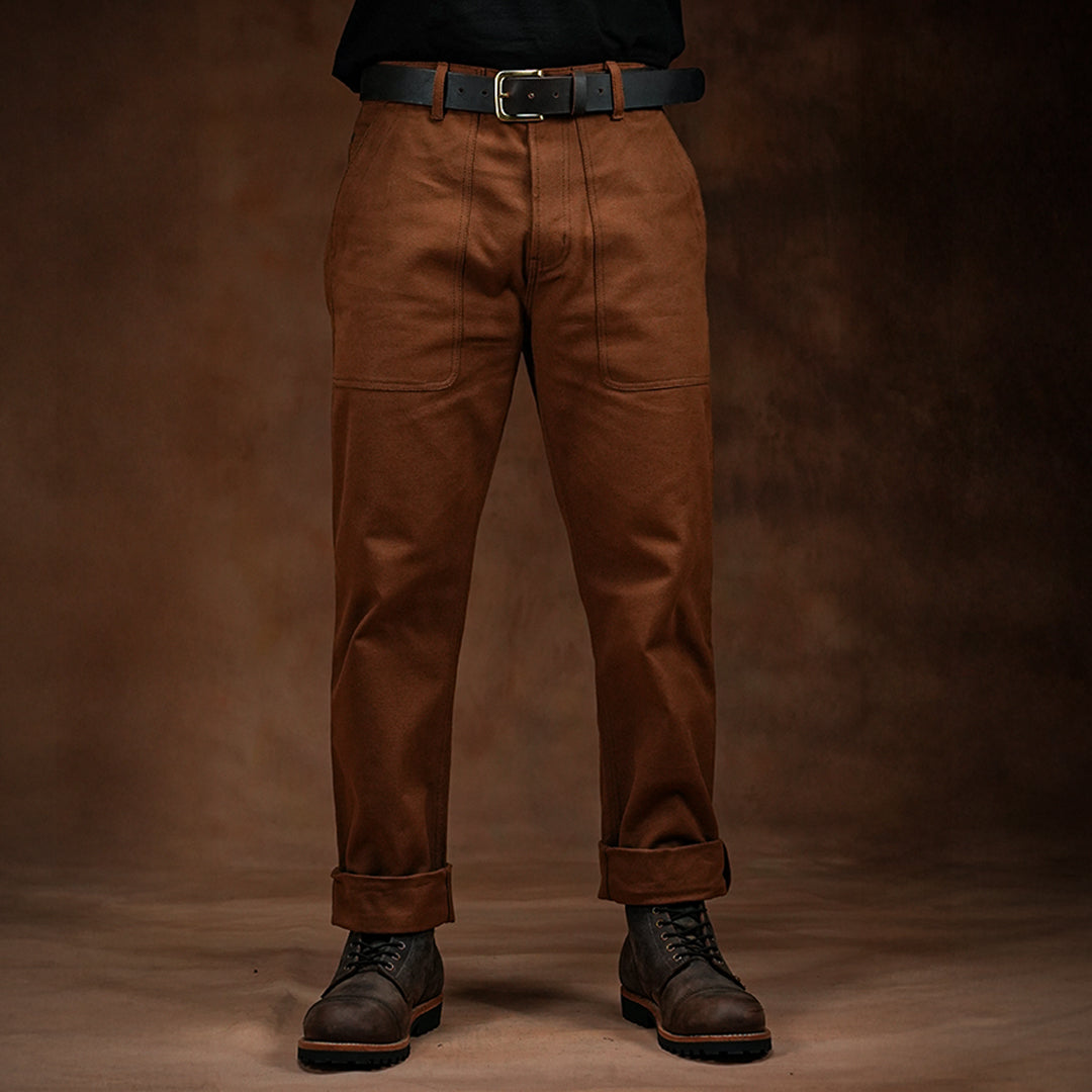 Fatigue Pants Fox Brown 12 Oz Duck Canvas For Men (True Straight)