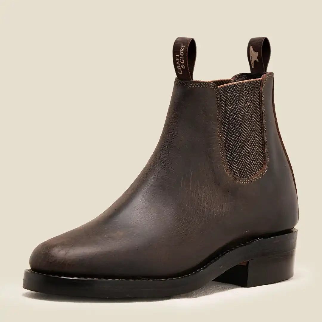 Women Heritage Chelsea Boots 6" (Vintage Brown) Goodyear Welted