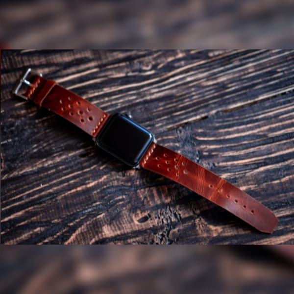Artisan Apple Watch Leather Strap (Saddle Tan)