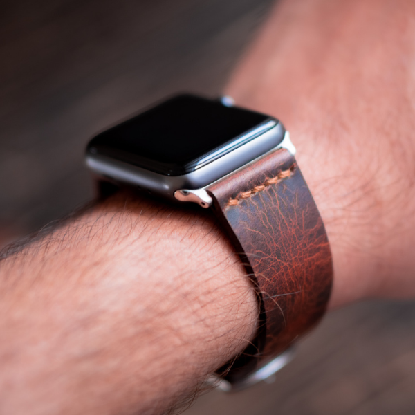 Bracelet en cuir Apple Watch minimal (Selle Tan) – Craft & Glory