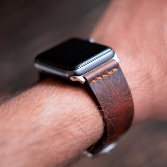 Minimales Apple Watch-Lederarmband (Sattelbraun)