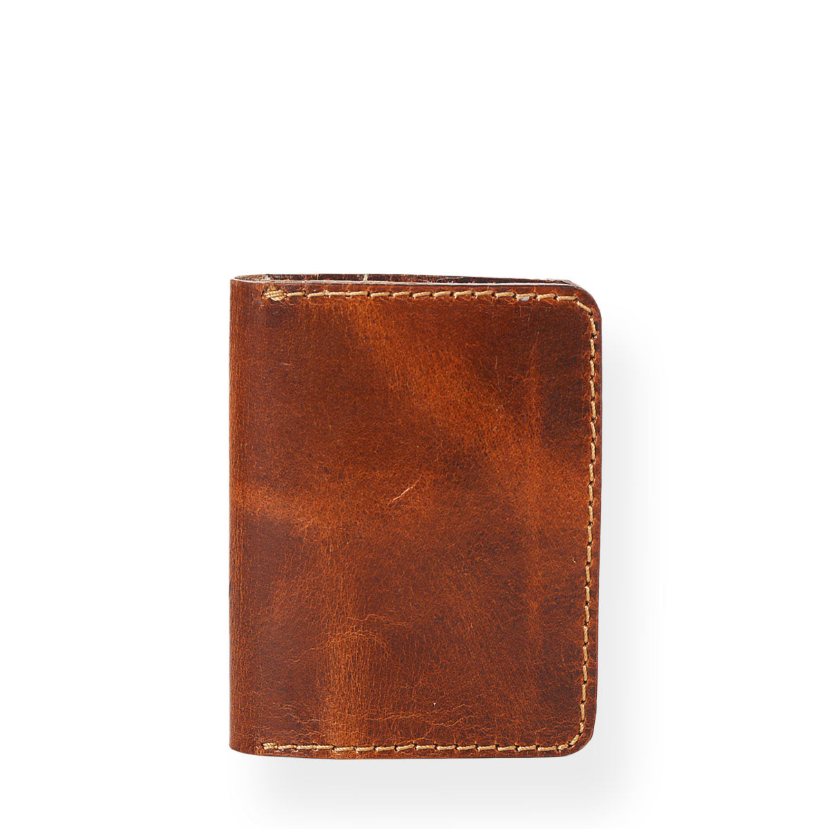 Bi Fold Vertical Card Holder (Saddle Tan) - Main Image