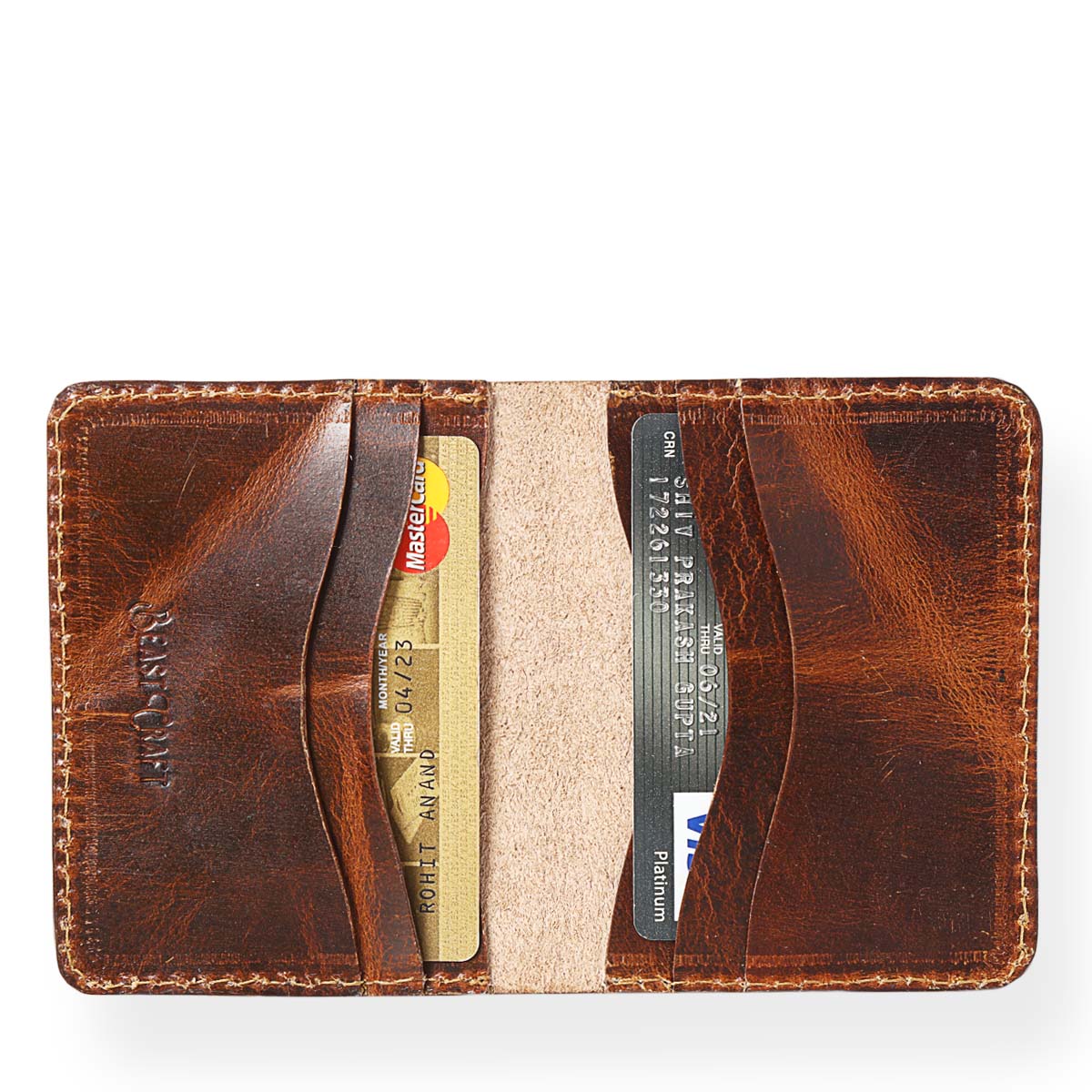 Bi-Fold Vertikaler Kartenhalter (Saddle Tan)