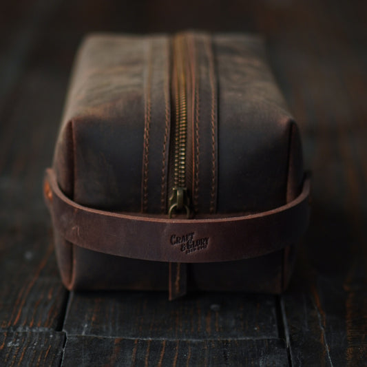 Kit Portland Dopp (marron vintage)
