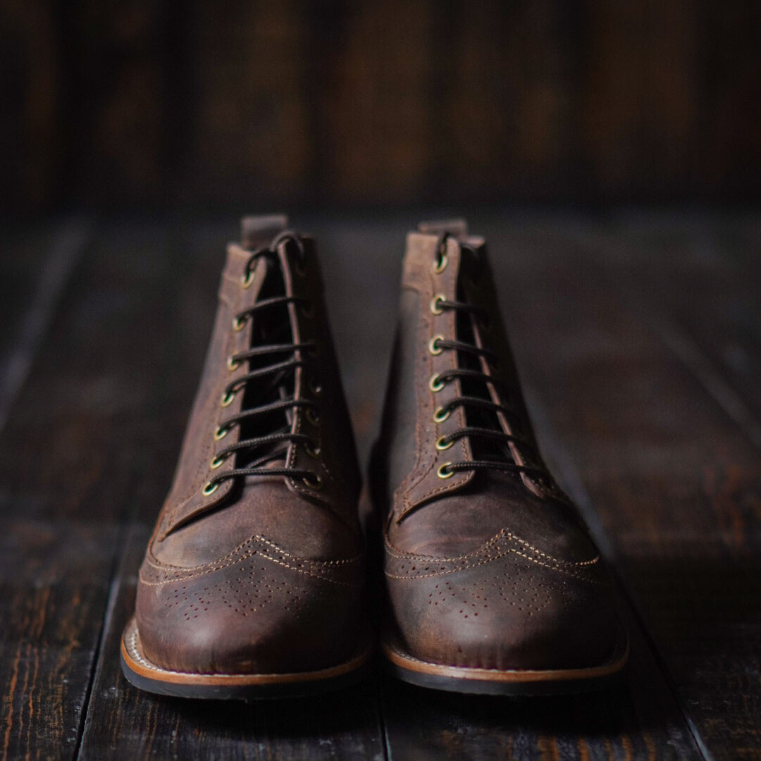 Long Wing Brogue 6" (Vintage brown) Goodyear Welted