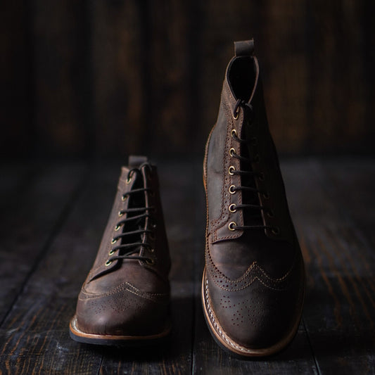 Long Wing Brogue 6" (Vintage brown) Goodyear Welted