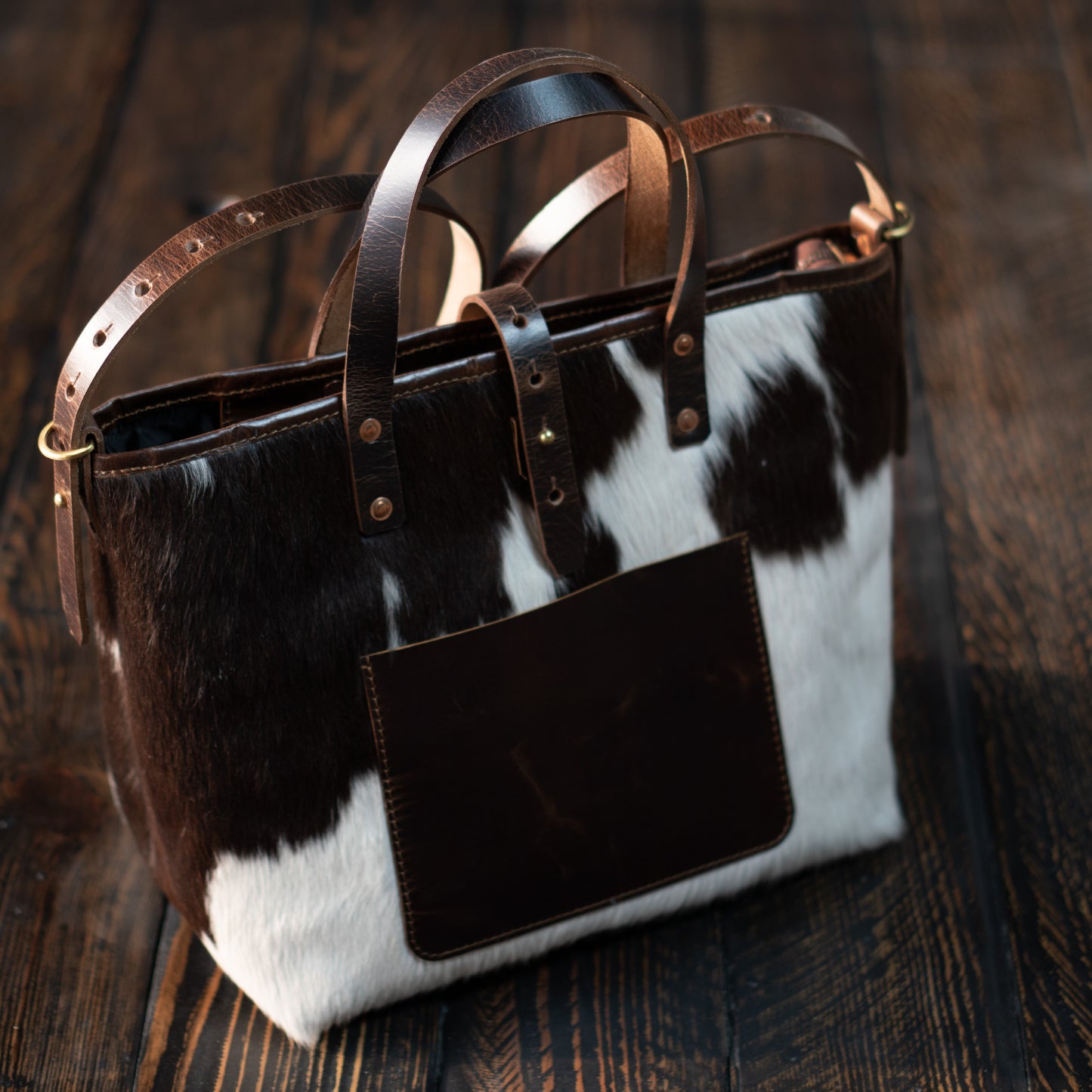 Portland Tote (Hair On Cream & Brown)