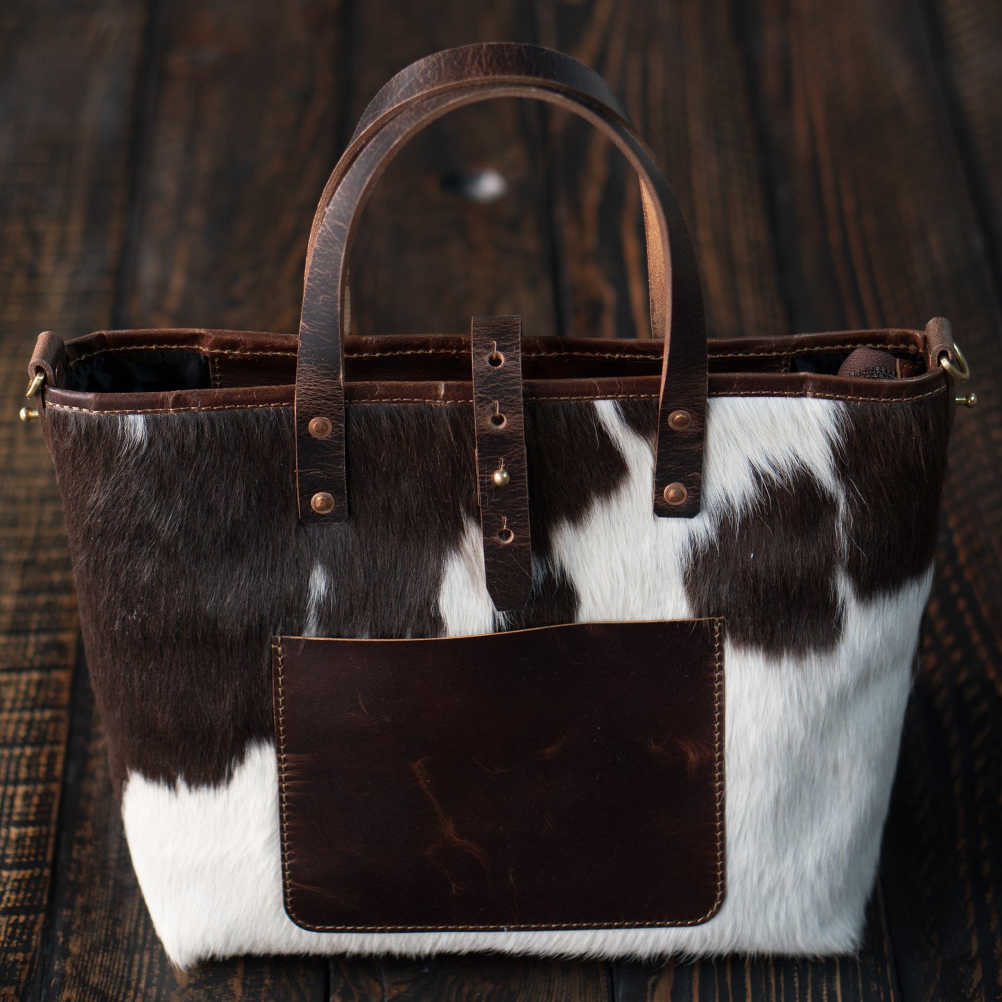 Portland Tote (Hair On Cream & Brown)