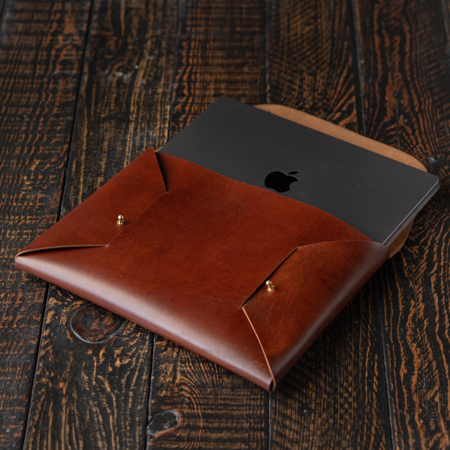 Minimal Laptop Sleeve (Saddle Tan)