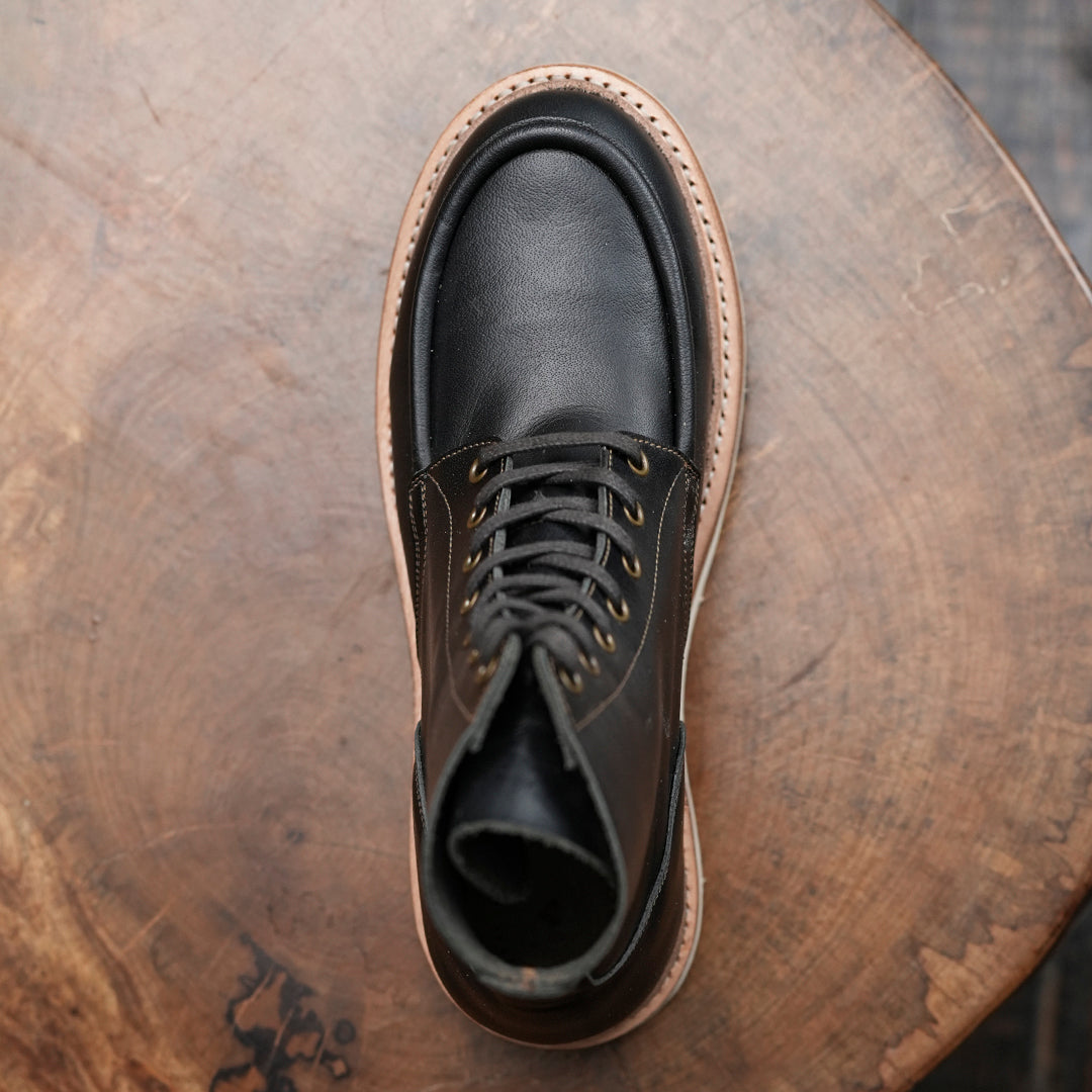 Moc-Toe 2.0 Leather Boots 6" (Raven Black) Goodyear Welted