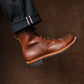 The Brandon Cap Toe Boots (Russet Waxed Roughout) (Munson Last - Goodyear Welted)