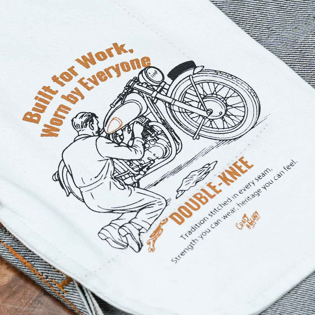 Double Knee Carpenter Blue Blood 13 Oz Selvedge Denim For Men (True Straight)