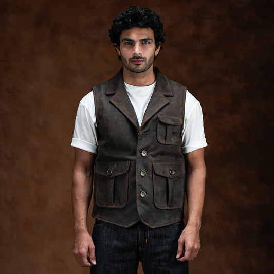 Gentleman's Vest Jacket (Vintage Brown)