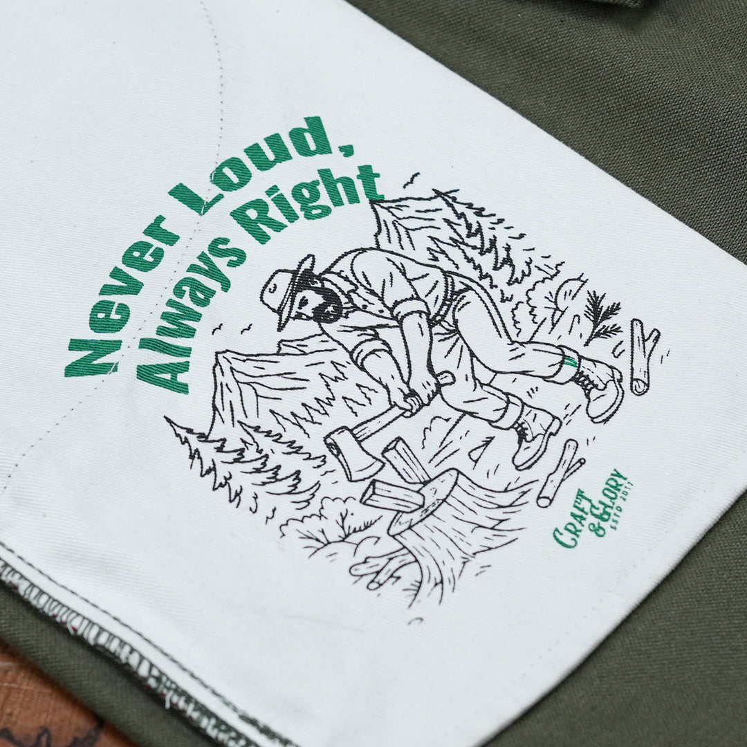 Five Pocket Military Green 12 Oz Selvedge Canvas Pants For Men (True Straight)