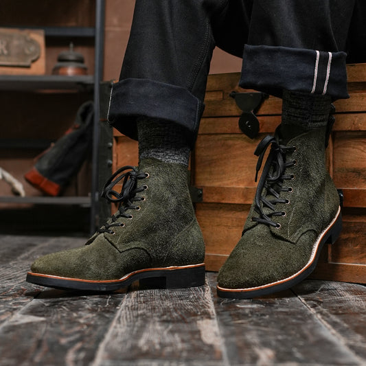 The Craft Boondocker Boots (Grizzly Green Roughout) Goodyear Welted