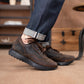 Classic Retro Leather Sneakers (Vintage Brown With Black Sole)