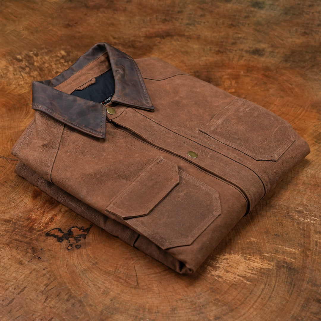 Cabin Jacket Bear Brown 12 Oz Hard Waxed Canvas