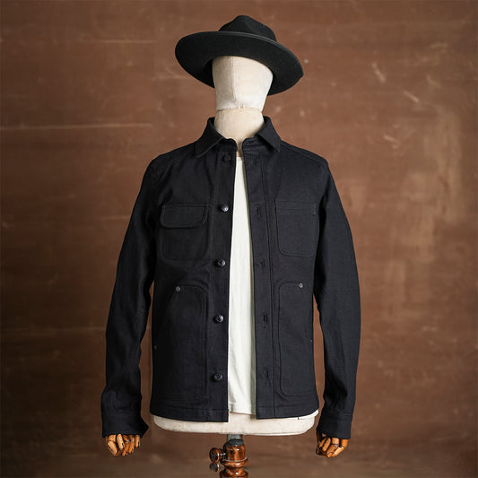 Chore Jacket Double Black 14 Oz Selvedge Denim