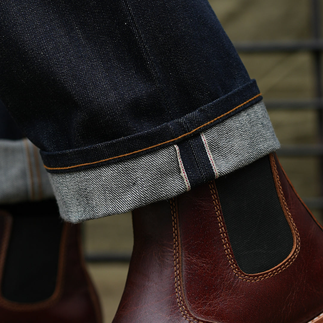 15 Oz Blue Blood Five Pocket 2.0 Selvedge Denim For Men ( Slim Straight)