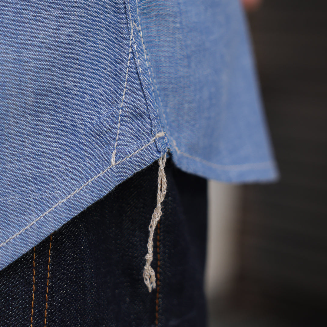 Heritage Work Shirt Half Sleeves Chambray Blue