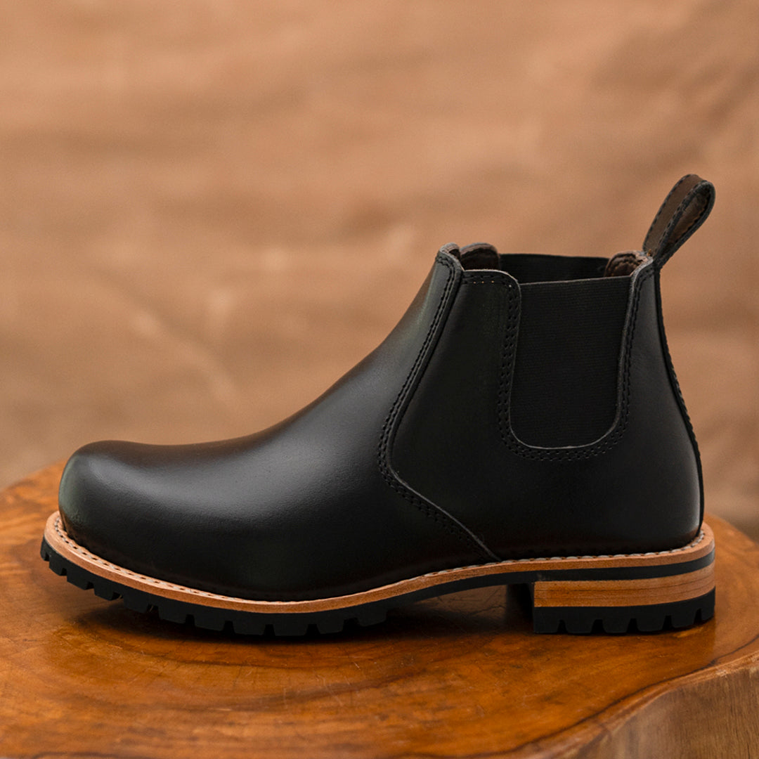 Chelsea Explorer Leather Boots 6" (Raven Black) Goodyear Welted