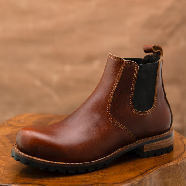 Chelsea Explorer Leather Boots 6" (Saddle Tan) Goodyear Welted