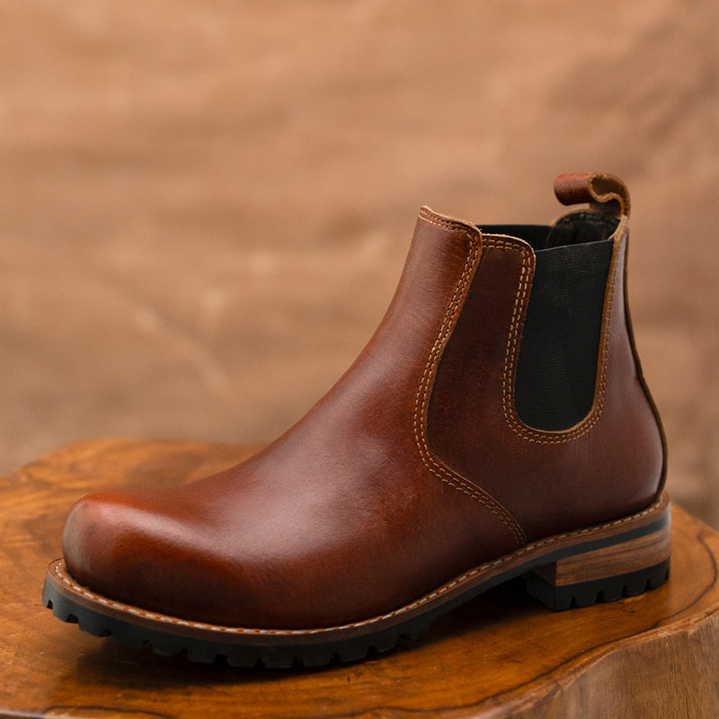 Chelsea Explorer Leather Boots 6" (Saddle Tan) Goodyear Welted