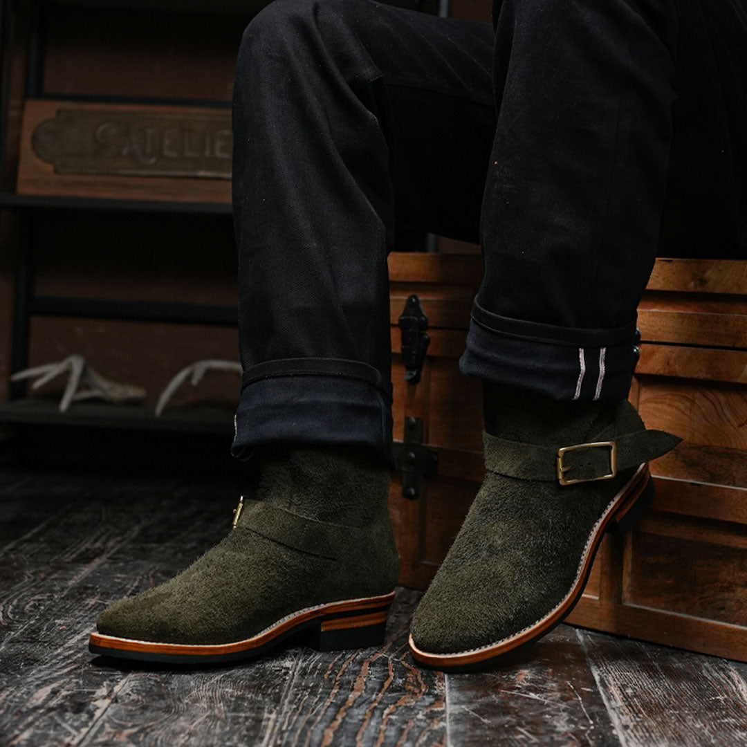 The Foundry Engineer Boots (Grizzly Green) Goodyear Welted