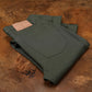 Five Pocket Military Green 12 Oz Selvedge Canvas Pants For Men (True Straight)