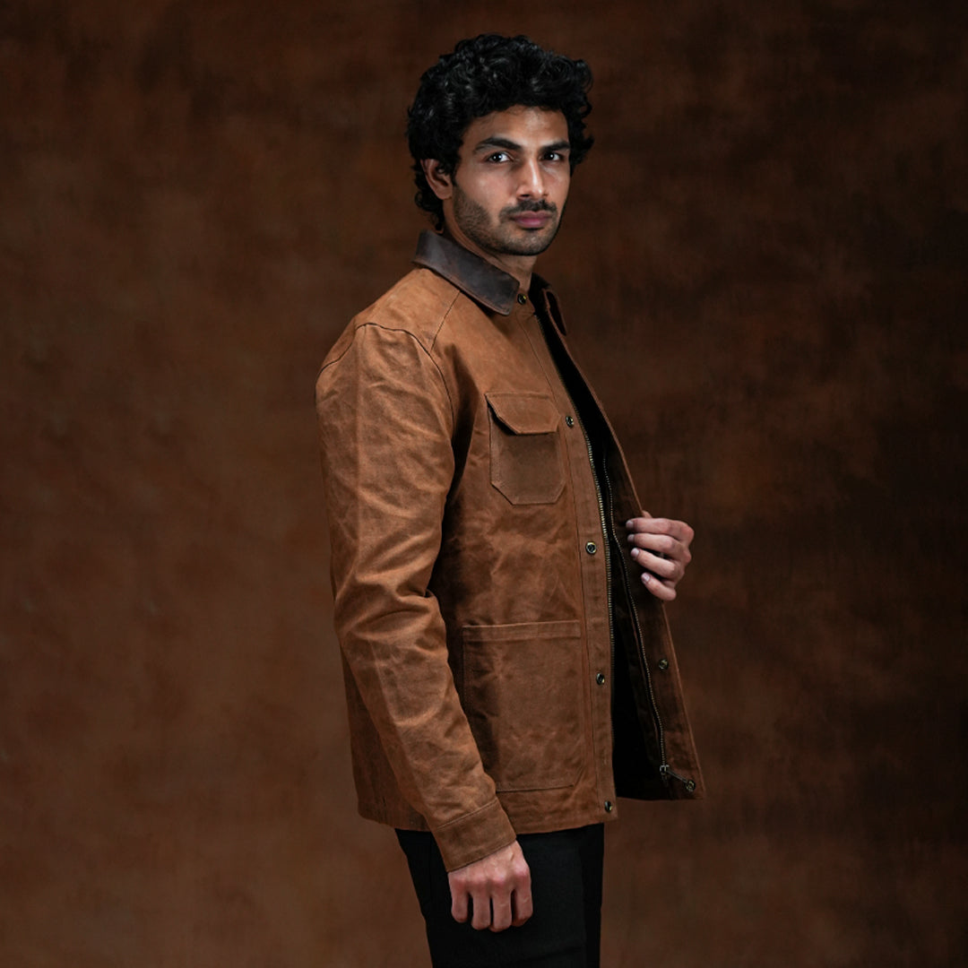 Cabin Jacket Bear Brown 12 Oz Hard Waxed Canvas