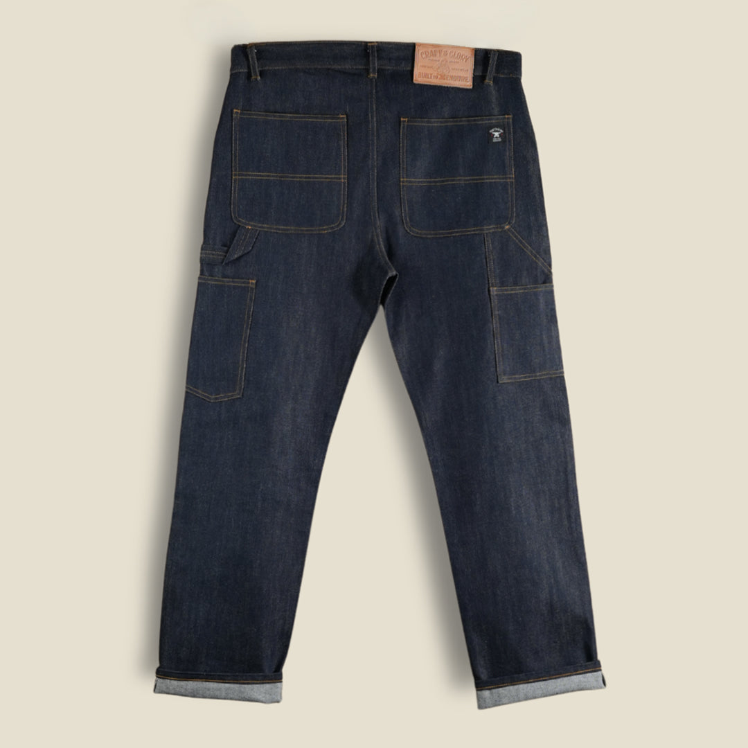 15 Oz Blue Blood Double Knee Carpenter 2.0 Selvedge Denim For Men ( True Straight)