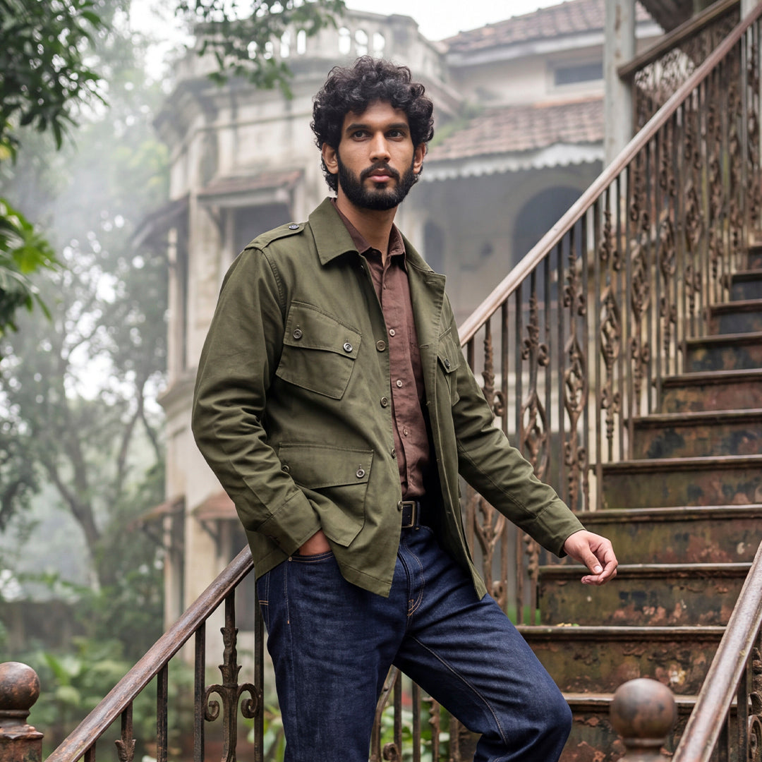Tropical Jungle Jacket (Olive Green)
